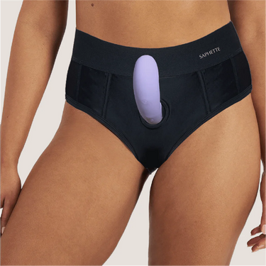 Premium Aura Boxer Harness from SAPHETTE, showcasing gender-affirming design and breathable material for confident wear under clothes.
